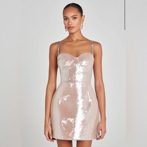 Nadine Merabi LEYTON CHAMPAGNE DRESS